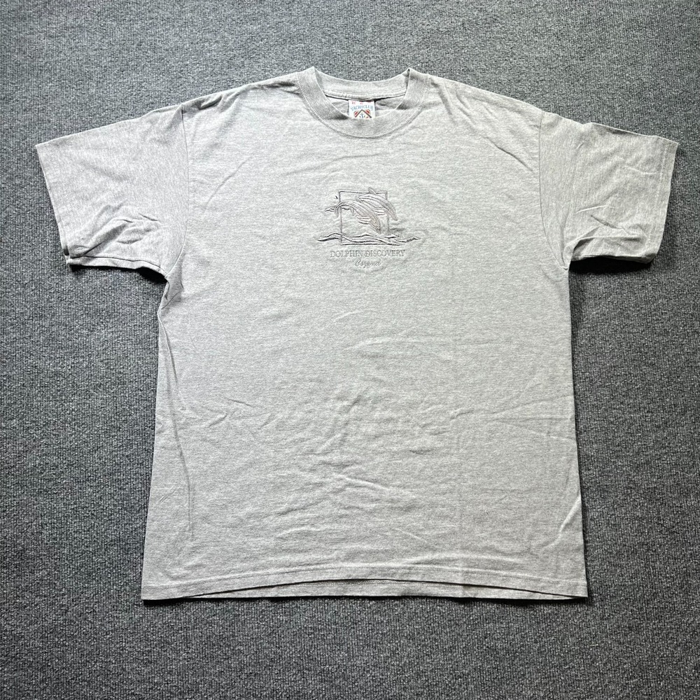 Vintage Yacht Club T-Shirt Mens XL Gray Short Sleeve Cozumel Dolphin Discovery
